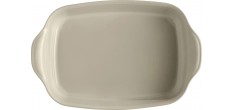 Plat à four Rectangulaire Large 42x28 cm Argile Blanc Cassé