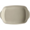Zie dia Plat à four Rectangulaire Large 42x28 cm Argile Gebroken Wit