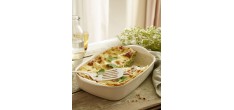 Plat à four Rectangulaire Medium 36x23 cm Argile Blanc Cassé