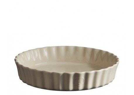 Tourtière Céramique 24x5 cm Argile Blanc Cassé