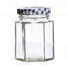 Zie dia Zeshoekige glazen pot met deksel 110 ml