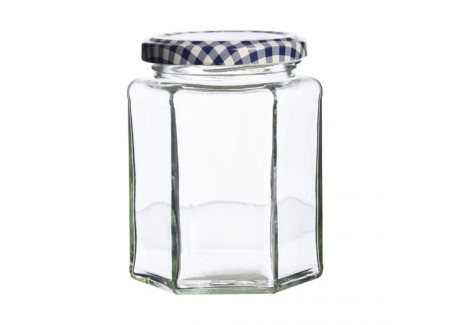 Bocal Hexagonal en Verre avec Couvercle 280 ml