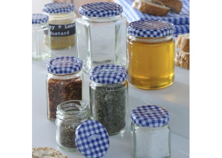 Glazen Zeshoekige Bokaal met Schroefdeksel 48 ml
