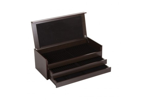 Goa Set Couverts 75 pcs Brossé Manche Noir + Coffret en Bois