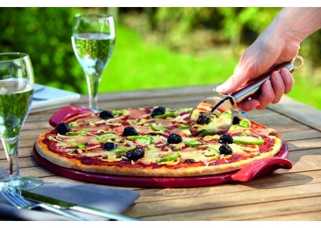 Pierre à Pizza Ronde 37 cm Céramique Réfractaire Noir Fusain