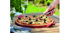Ronde pizzasteen 37 cm Vuurvast Keramiek Zwart Fusain
