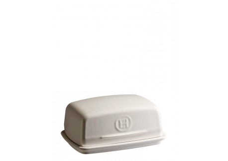 Beurrier Céramique Argile Blanc Cassé 11,5x17 cm (250 g de Beurre)