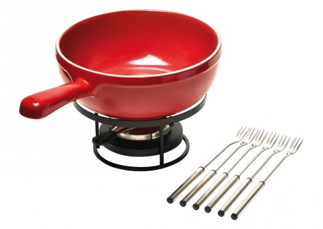 Service à Fondue Traditionnel 2,5 L Rouge Grand Cru