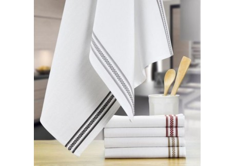Bande Damier Torchon Rouge