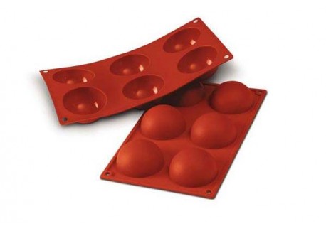 Siliconen Bakvorm 6 Halve Bol 7 cm
