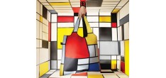 Opvouwbare Herbruikbare Tas Museum Collection Mondrian Composition