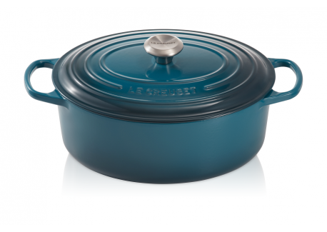 Signature Ovale Gietijzeren Stoofpot 6,3 L Blauw Deep Teal (31 cm)