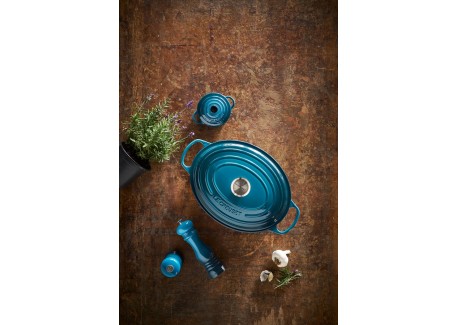 Cocotte Fonte Signature Ovale 6,3 L Bleu Deep Teal (31 cm)