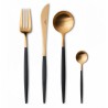 Voir la slide Goa Set Couverts 24 pcs Or Brossé Manche Noir + Coffret en Bois