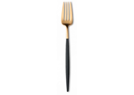 Goa Set Couverts 24 pcs Or Brossé Manche Noir + Coffret en Bois