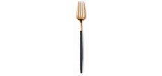 Goa Set Couverts 24 pcs Or Brossé Manche Noir + Coffret en Bois