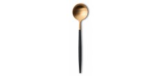 Goa Set Couverts 24 pcs Or Brossé Manche Noir + Coffret en Bois