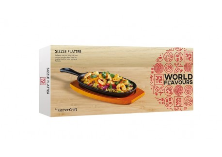 Plancha en Fonte avec Base en Bois 24 cm 