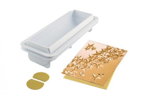 Stijve mal + 3D Siliconenblad  Starlight Log