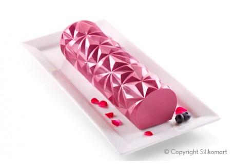 Stijve mal + 3D-siliconenblad Diamond Log