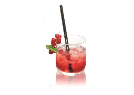 Pailles Réutilisables en Verre Noir 4 pcs + Goupillon