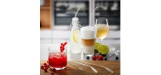Pailles Réutilisables en Verre Transparent 4 pcs + Goupillon
