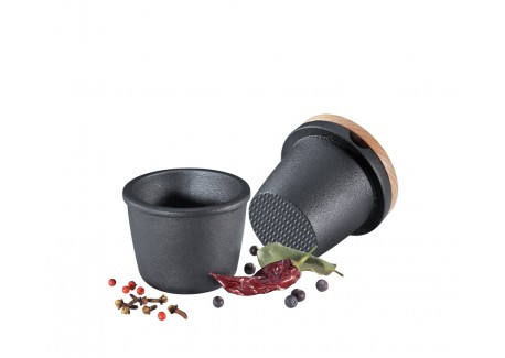 Mortier et pilon en Fonte Noir