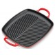 Grill en Fonte Rectangulaire 30 cm Rouge Cerise