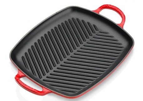 Grill en Fonte Rectangulaire 30 cm Rouge Cerise