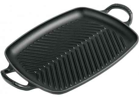 Grill en Fonte Rectangulaire 30 cm Noir Mat