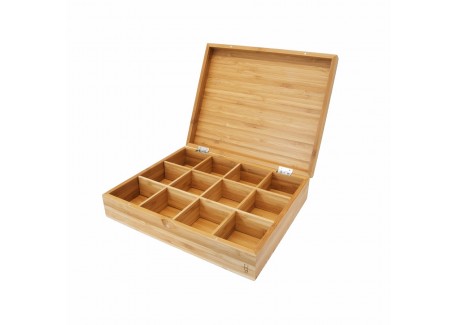 Bambou Boite à Thé avec 12 Compartiments