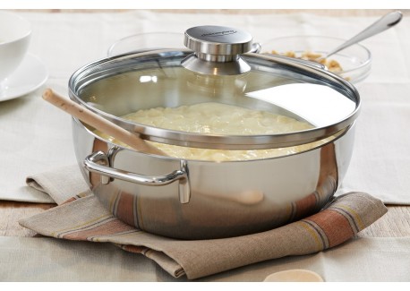 Apollo 7 Cocotte Conique Inox avec Couvercle en Verre 24 cm