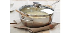 Apollo 7 Cocotte Conique Inox avec Couvercle en Verre 24 cm
