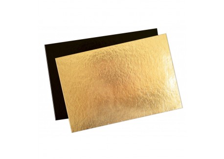 Kartonnen Plateau voor Taart, cake taart rechthoekige 20x30 cm Goud Zw