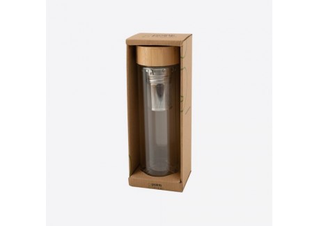Bouteille à Thé Verre Double Paroi avec Infuseur Inox 420 ml