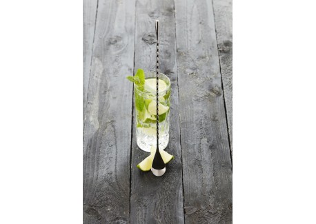 Cuillère à Mélange pour Cocktail Inox Noir Métallique 30,5 cm