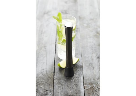 Metallic zwarte roestvrijstalen cocktail muddler