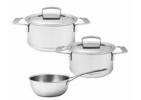 Silver 7 Batterie de Cuisine Casseroles Inox 3 pcs