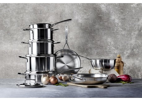 Silver 7 Batterie de Cuisine Casseroles Inox 3 pcs