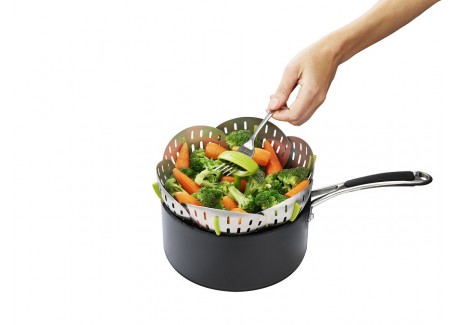 Bloom Steel Panier Vapeur Pliable Anti-Rayures Inox
