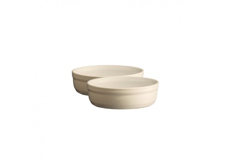 Set 2 Ramequins Crème Brulée 13 cm Argile Blanc Cassé