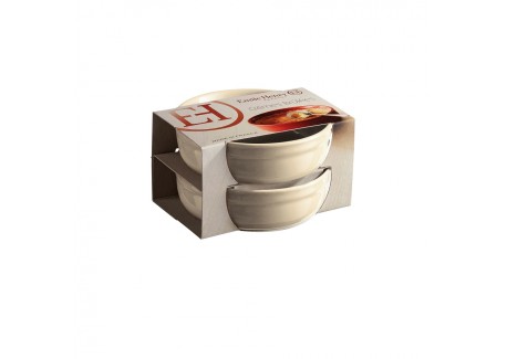 Set 2 Ramequins Crème Brulée 13 cm Argile Blanc Cassé