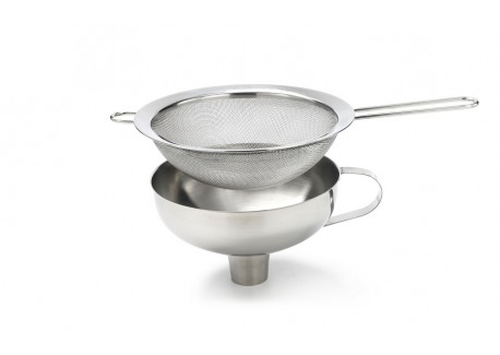 Trechter Slagroomsifon met Zeef RVS 16 cm