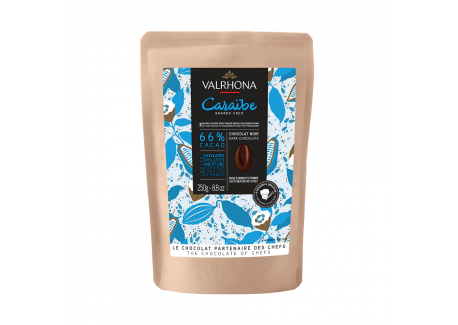 Chocolat Noir Caraïbe 66% Sachet Fèves 250 g