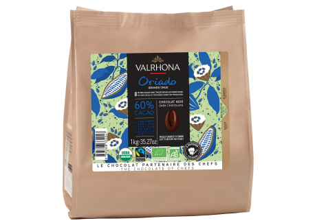 Chocolat Noir Oriado 60% Bio Fair Trade Sac Fèves 1 kg
