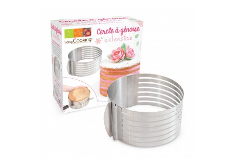 Cercle à Génoise Extensible en Inox Hauteur 8,5 cm