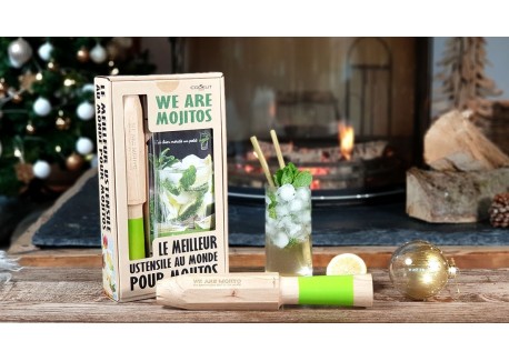 We Are Mojitos Coffret Cadeau Mojito, Pilon-Doseur, Recettes et Paille