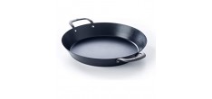 Black Steel Poêle à Paëlla en Acier Carbone 38 cm avec Poignées