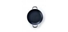 Black Steel Poêle à Paëlla en Acier Carbone 38 cm avec Poignées