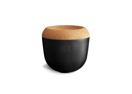 Knoflookpot met Deksel 1 L Mat Zwart Truffel